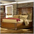 Riverside Furniture Seville Square Panel Bed in Distressed Warm Oak Finish