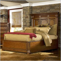 Riverside Furniture Seville Square Panel Bed in Distressed Warm Oak Finish