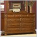 Riverside Furniture Seville Square Double Dresser in Distressed Warm Oak