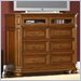 Riverside Furniture Seville Square Entertainment Chest in Distressed Warm Oak