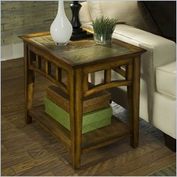 Riverside Andorra Side Table in Burnished Oak
