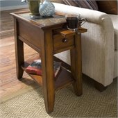 Riverside Andorra Chairside Table in Eden Burnished Cherry