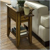 Riverside Andorra Chairside Table in Burnished Oak