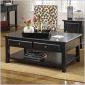 Riverside Furniture Cobble Hill Leg Cocktail Table in Bridgewood Black