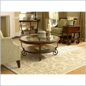 Riverside Fortunado Round Coffee Table in Distressed Cherry