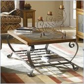 Riverside Harmony Rectangular Coffee Table with Antique Pewter Base