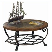 Riverside Harmony Round Coffee Table in Antique Oak Stain