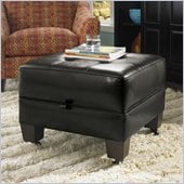 Riverside Furniture Leather Occasional Small Storage Cocktail Ottoman in Black