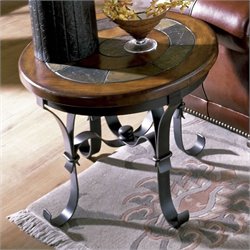 Riverside Stone Forge Round End Table