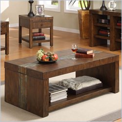 Riverside Furniture Belize Rectangular Cocktail Table in Old World Distressed Pine