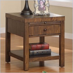 Riverside Furniture Belize Rectangular End Table in Old World Distressed Pine