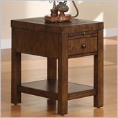 Riverside Furniture Belize Chairside Table in Old World Distressed Pine