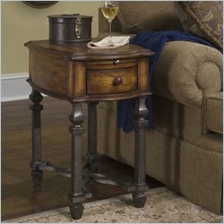 Riverside Octavia Chairside Table in August Morning/Stardust finish