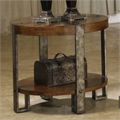 Riverside Furniture Sierra Round End Table in Landmark Worn Oak