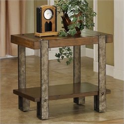 Riverside Furniture Sierra Chairside Table in Landmark Worn Oak