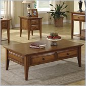 Riverside Furniture Oak Ridge 2 Drawer Cocktail Table in Warm Oak