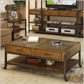 Riverside West End  Drawer Cocktail Table in Heirloom Russet 