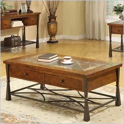 Riverside Furniture Santos Rectangular Cocktail Table in Worn Alder