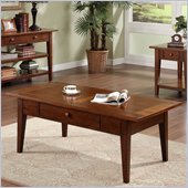 Riverside Reunion Drawered Cocktail Table in Colonial Brown Cherry 
