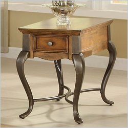 Riverside Furniture Aventino Chairside Table in Worn Medium Oak