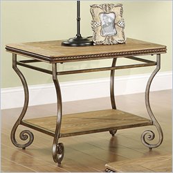 Riverside Furniture Penn Manor End Table in Weathered Oak