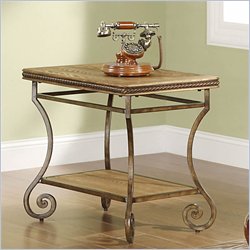Riverside Furniture Penn Manor Chairside Table in Weathered Oak