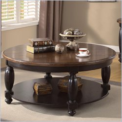 Riverside Delcastle Round Cocktail Table in Aged Black Best Price