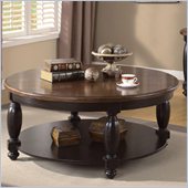 Riverside Delcastle Round Cocktail Table in Aged Black