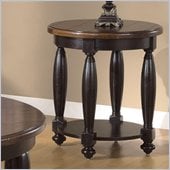 Riverside Delcastle Round End Table in Aged Black finish