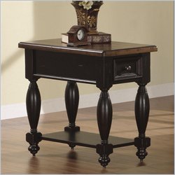 Riverside Delcastle Drawer Chairside Table in Aged Black finish Best Price