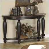 Riverside Delcastle Demilune Sofa Table in Aged Black finish