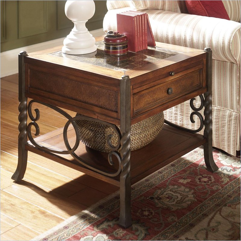 Riverside Furniture Medley Side Table in Camden / Wildwood Taupe