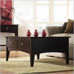 Riverside Furniture Cosmopolitan Storage Cocktail Table in Espresso