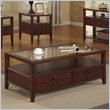 ADD TO YOUR SET: Riverside Furniture Avenue Drawer Cocktail Table in Dark Cherry