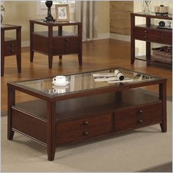 Riverside Furniture Avenue Drawer Cocktail Table in Dark Cherry