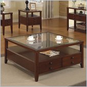 Riverside Furniture Avenue Square Cocktail Table in Dark Cherry
