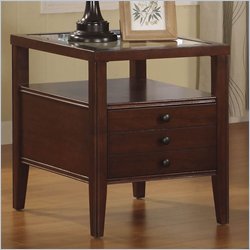 Riverside Furniture Avenue Rectangular End Table in Dark Cherry