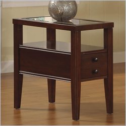 Riverside Furniture Avenue Chairside Table in Dark Cherry