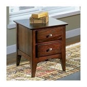 Riverside Furniture Metro II Two Drawer End Table in Ebony Brown