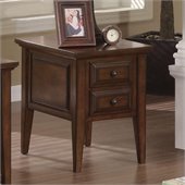 Riverside Furniture Hilborne Two Drawer End Table in Burnished Cherry