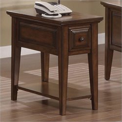 Riverside Furniture Hilborne Chairside Table in Burnished Cherry
