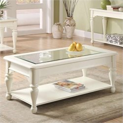 Riverside Essex Point Rectangular Cocktail Table in Shores White Best Price