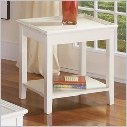Riverside Splash Of Color Tray Top End Table in Shores White Best Price