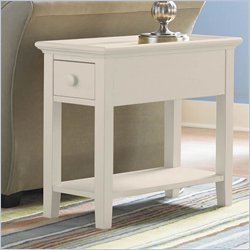 Riverside Furniture Splash Of Color Chairside Table in Shores White