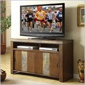Riverside Furniture Belize TV Console in Old World Distressed Pine