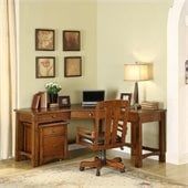 Riverside Furniture Craftsman Home Corner Workstation in Oak