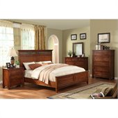 Riverside Furniture Craftsman Home Panel Bed in Americana Oak