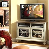 Riverside Furniture Coventry Two Tone Corner TV Console in Dover White