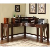 Riverside Furniture Castlewood Corner Desk with Hutch in Warm Tobacco