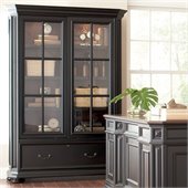 Riverside Furniture Allegro Sliding Door Bookcase in Rubbed Black